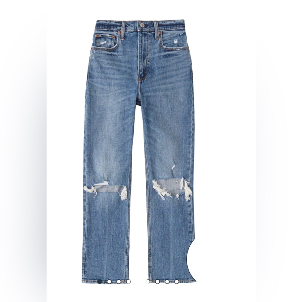 NWT💥Abercrombie💥Ultra High Rise Ankle Straight Jeans- Medium Wash-NEVER WORN
